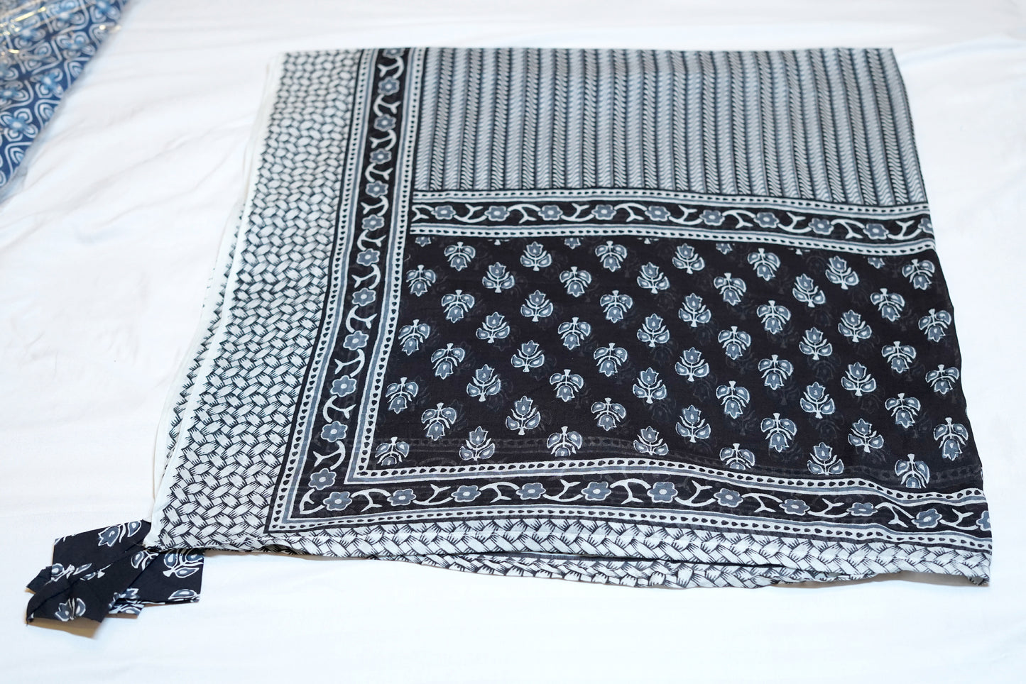 Saisha - Black Handblock Printed Cotton Suit Set with Dupatta – M to XXL