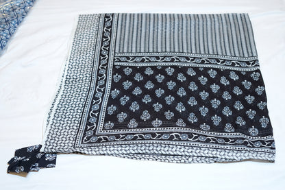 Saisha - Black Handblock Printed Cotton Suit Set with Dupatta – M to XXL