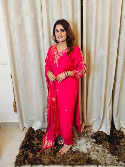 Rani Dola - Silk Suit Set with Handwork