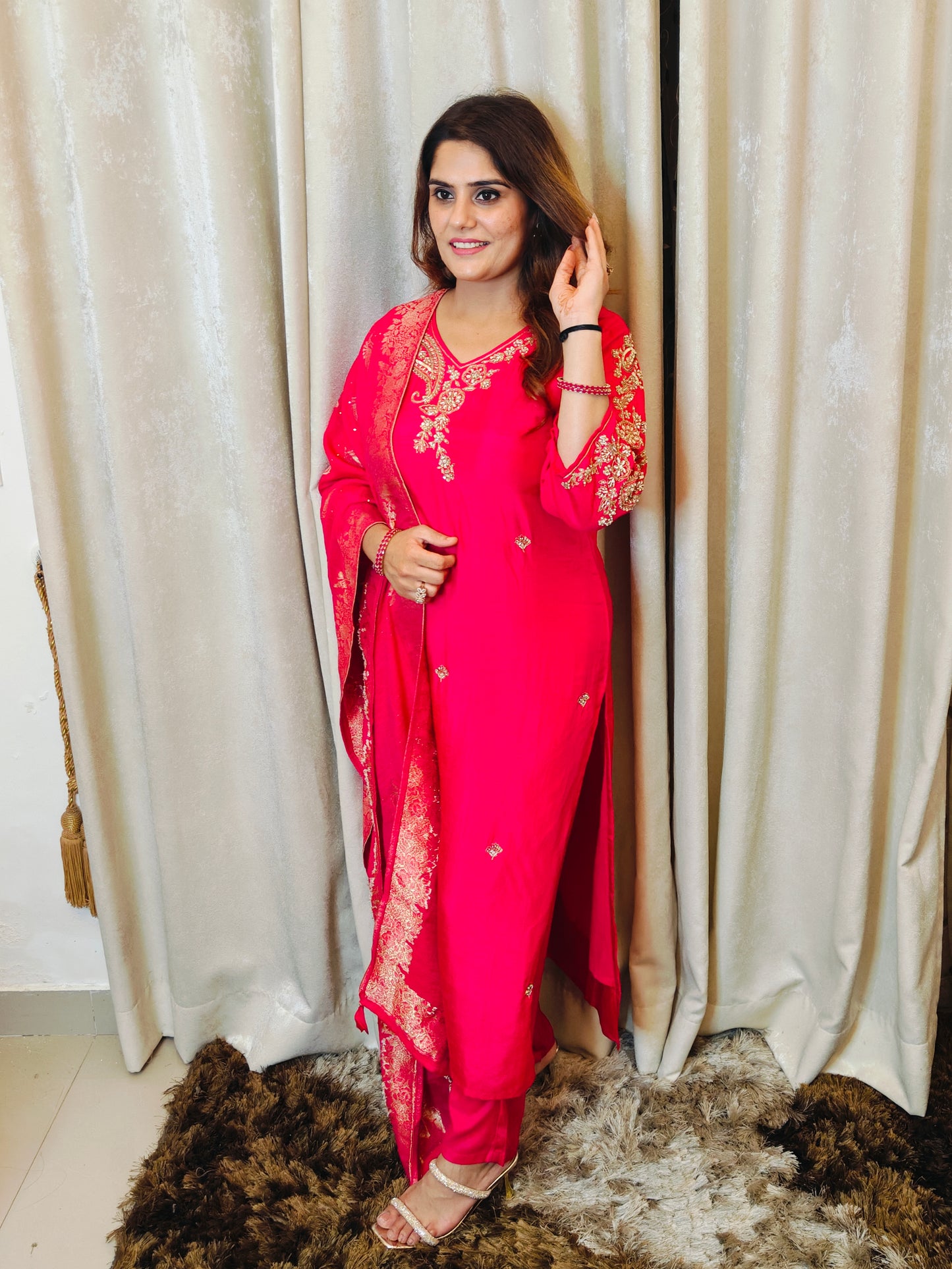 Rani Dola - Silk Suit Set with Handwork