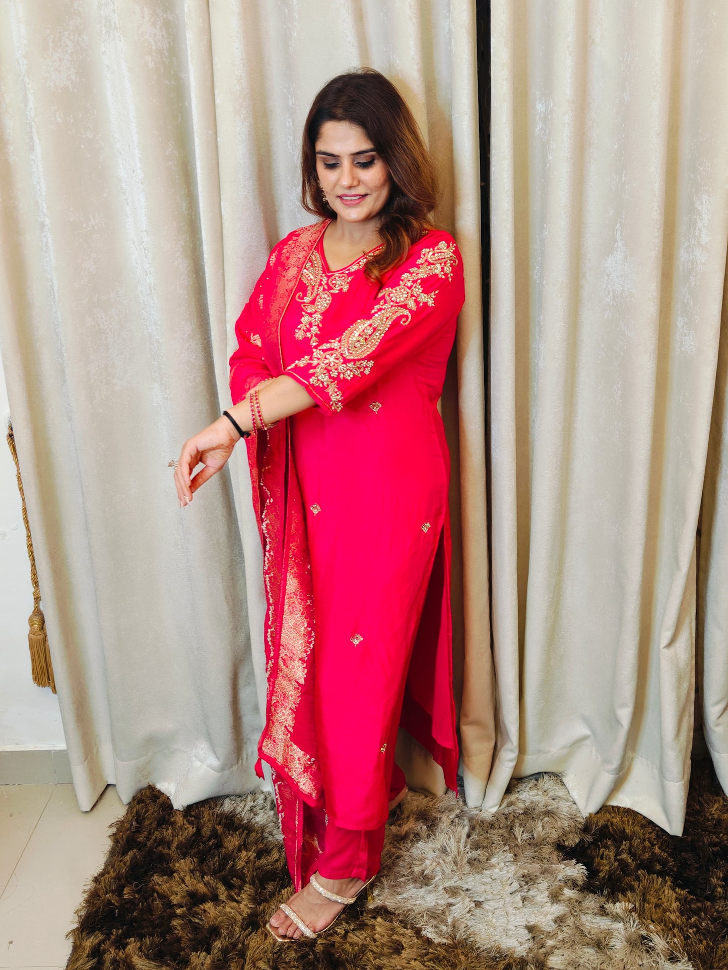 Rani Dola - Silk Suit Set with Handwork