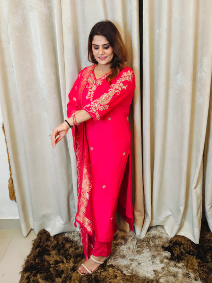 Rani Dola - Silk Suit Set with Handwork