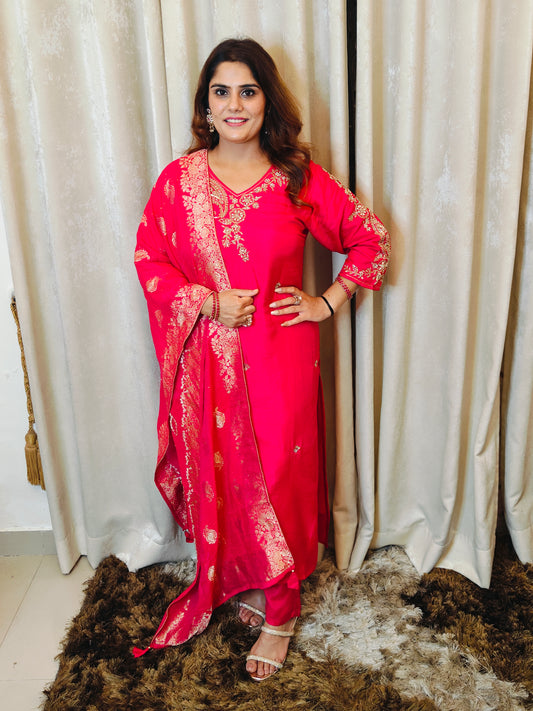 Rani Dola - Silk Suit Set with Handwork