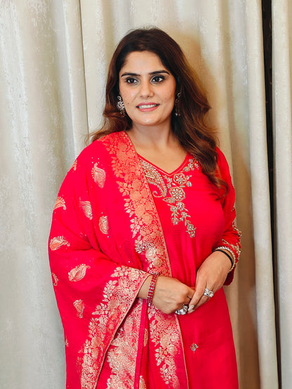 Rani Dola - Silk Suit Set with Handwork