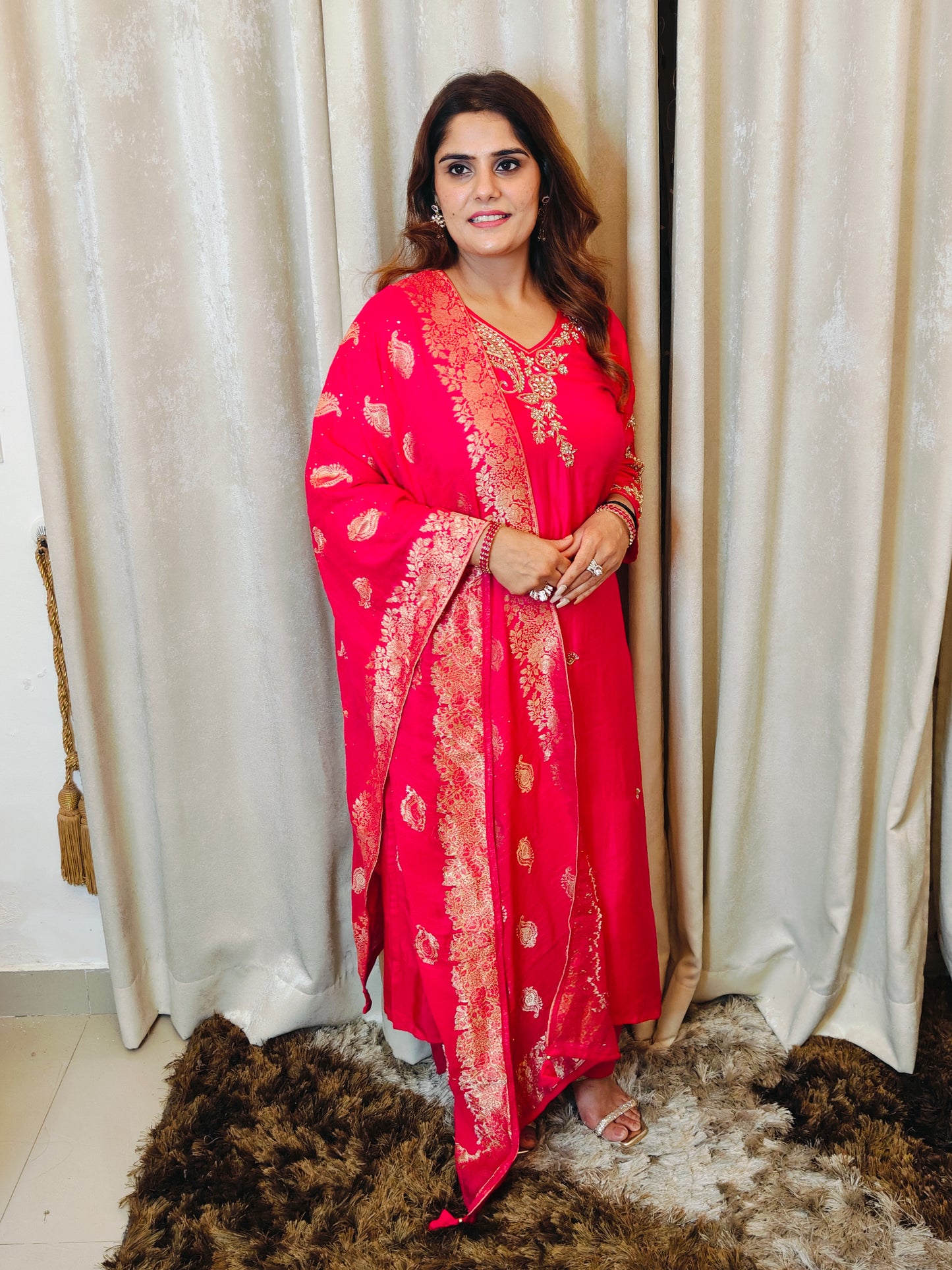 Rani Dola - Silk Suit Set with Handwork