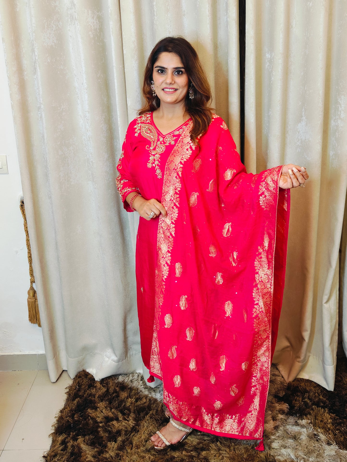 Rani Dola - Silk Suit Set with Handwork