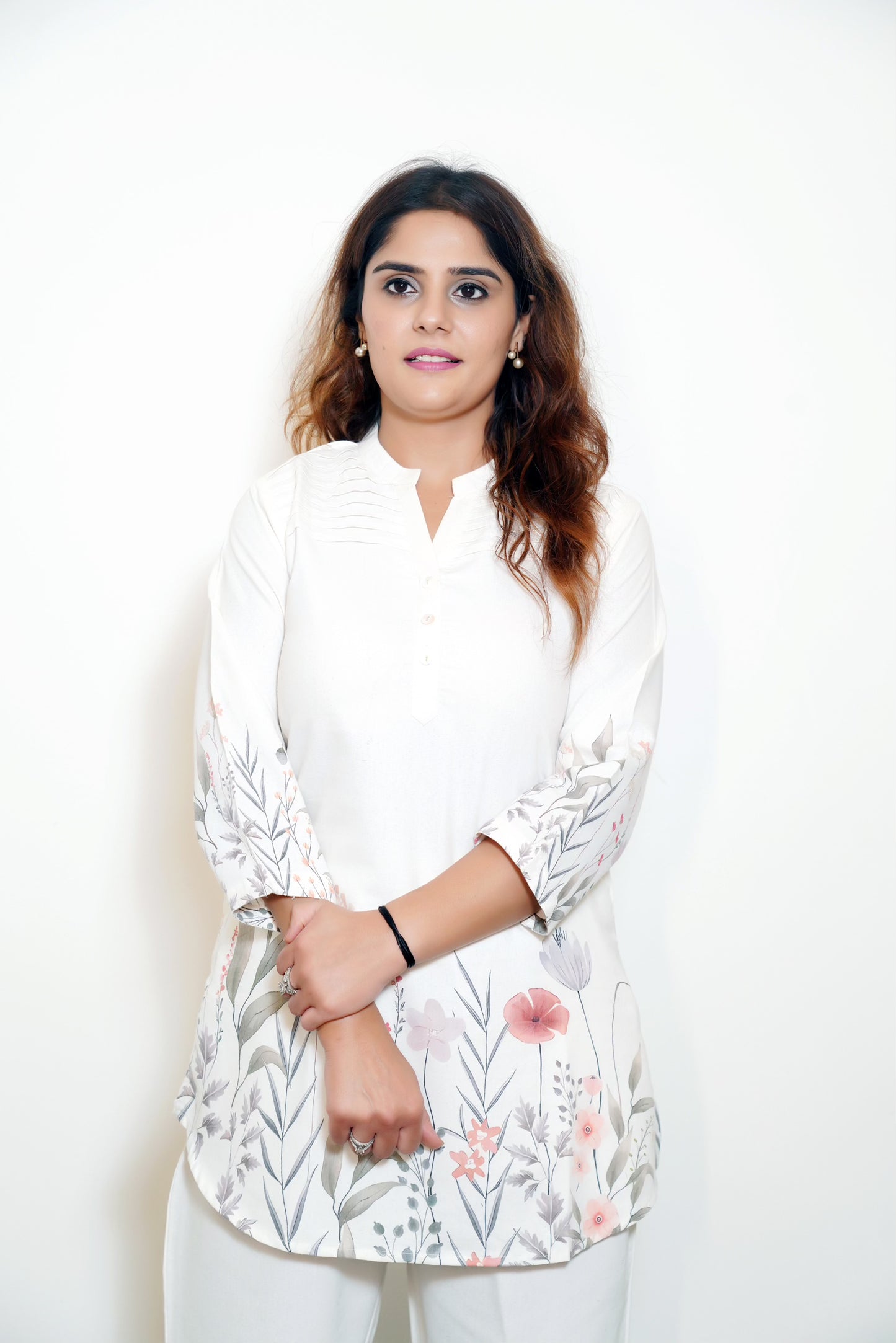 Vanika - Cream Cotton Silk Floral Printed Co-ord Set (L–XXL)