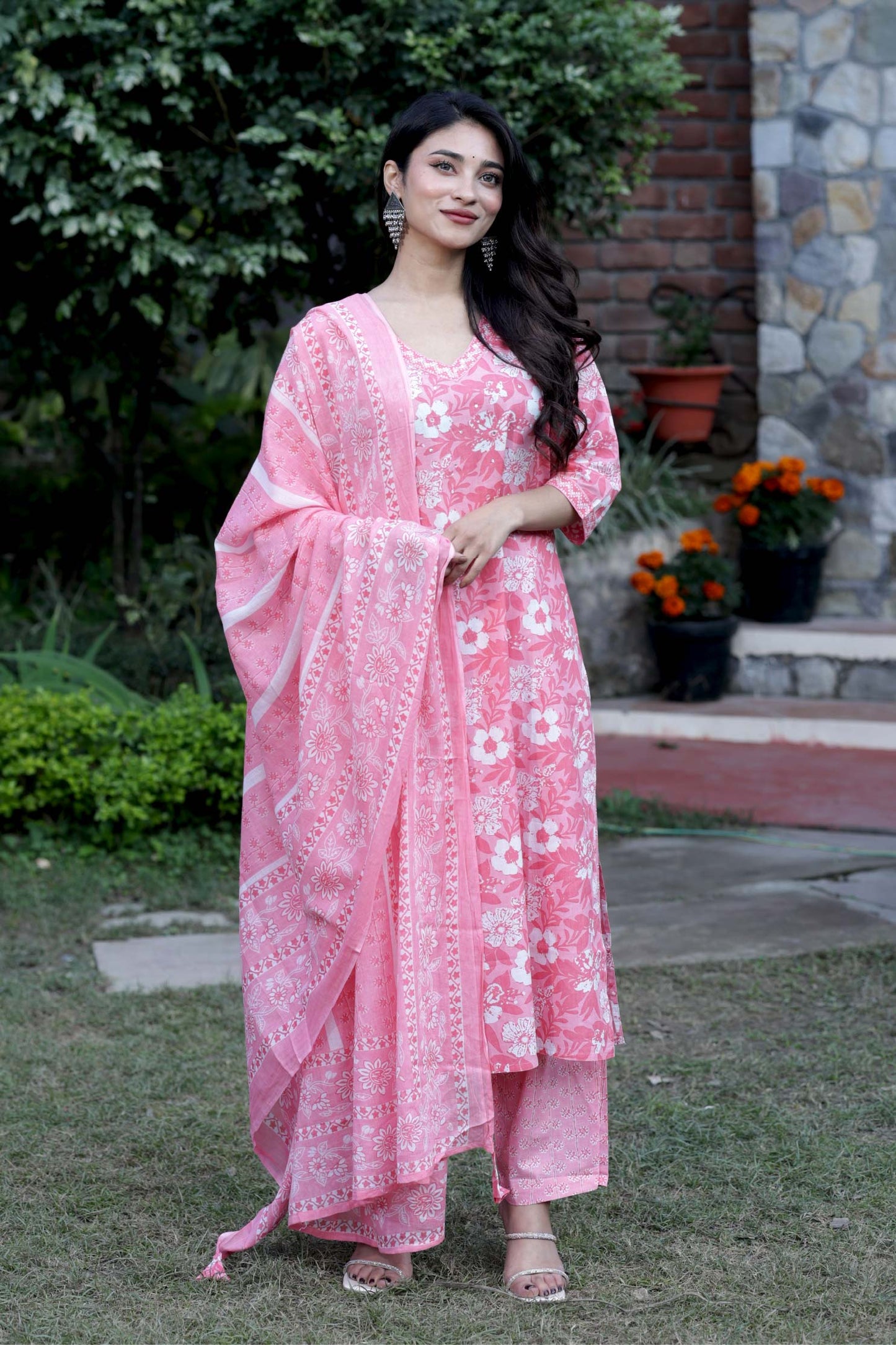 Gulbahar Pink Printed Suit