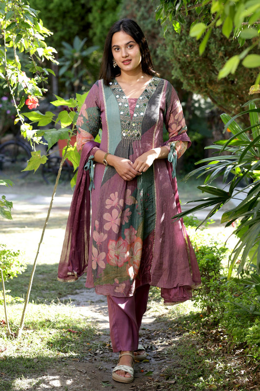 Mayuri - Petals Pink Suit Set