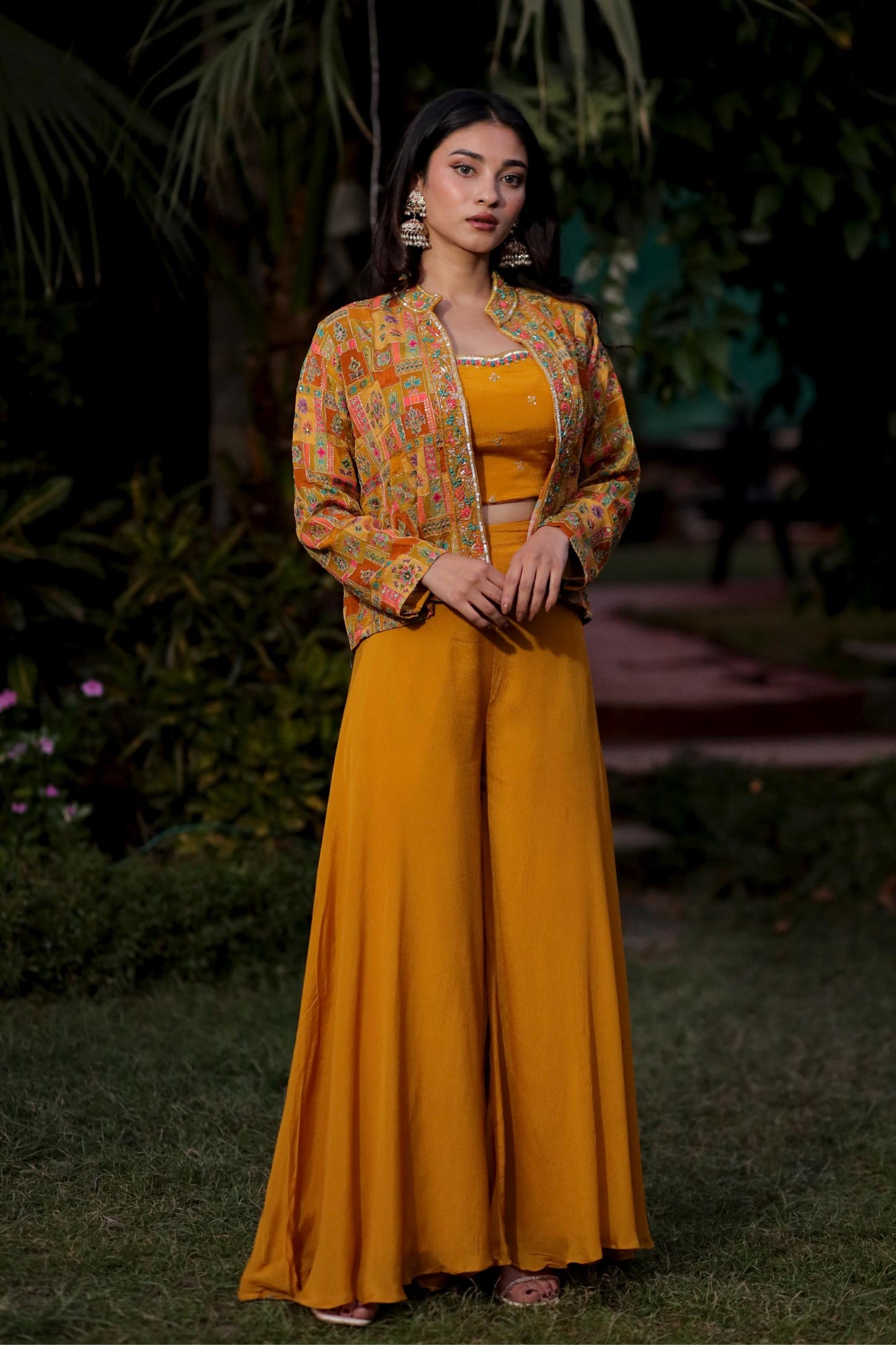 Manya - Mustard Majesty Indo-Western Co-Ord Set