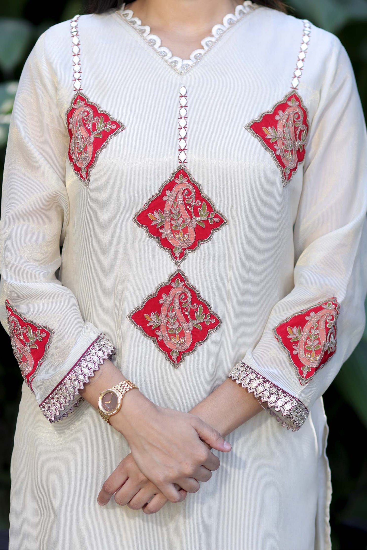 Ruby Silk Fabric Suit