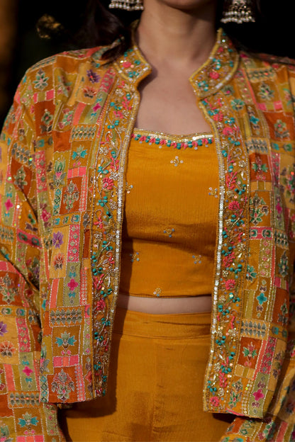 Manya - Mustard Majesty Indo-Western Co-Ord Set