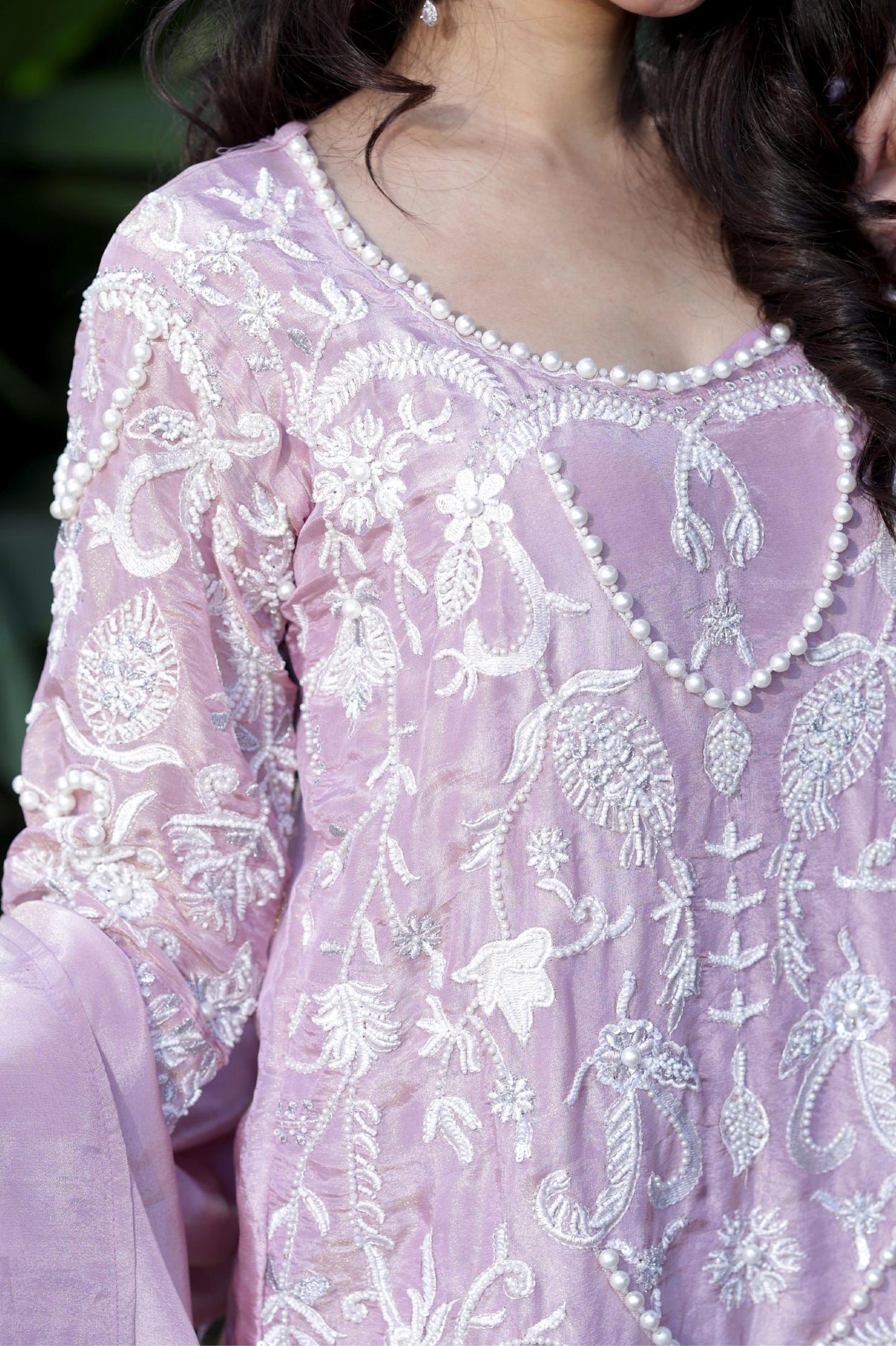 Naira- Aqua Pearl Suit Set