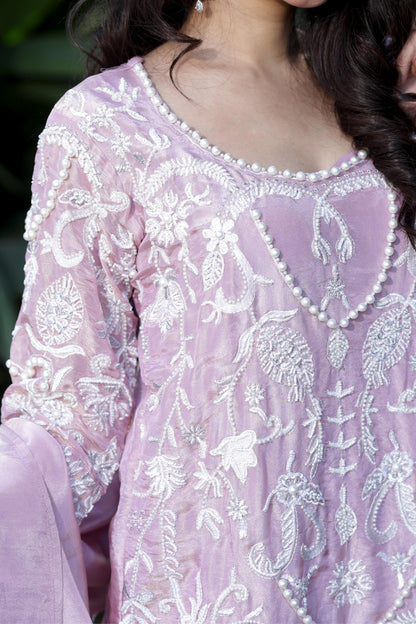 Naira- Aqua Pearl Suit Set