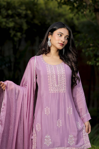 Shyara - Lavender Georgette Sharara Suit Set
