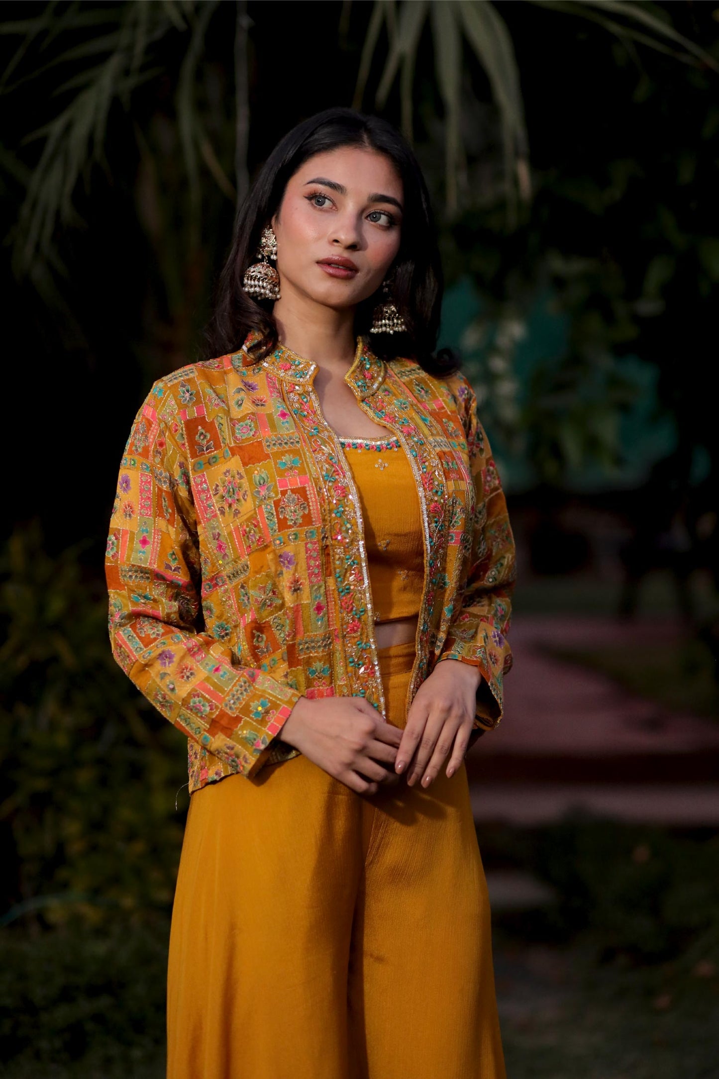 Manya - Mustard Majesty Indo-Western Co-Ord Set