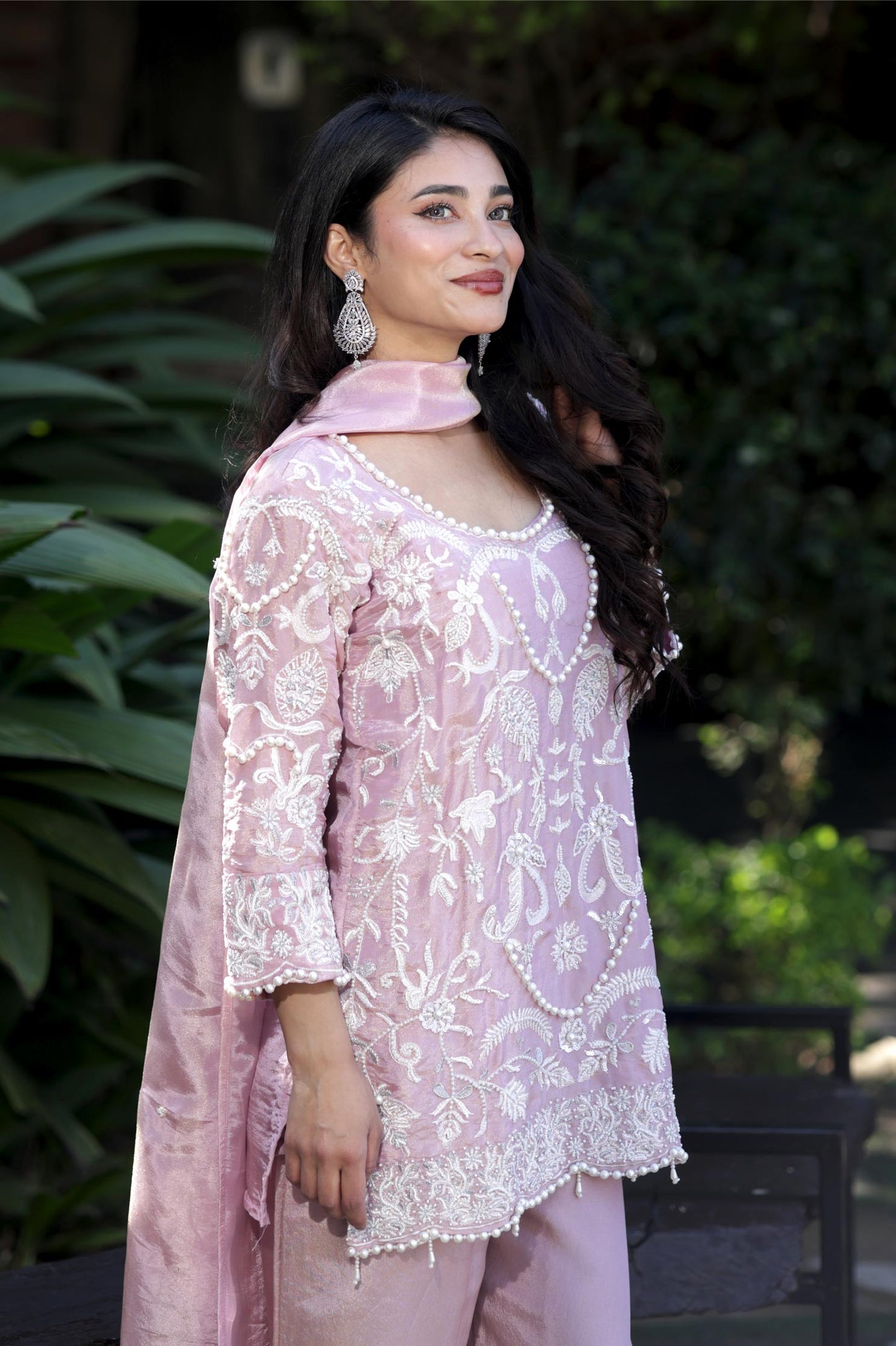 Naira- Aqua Pearl Suit Set