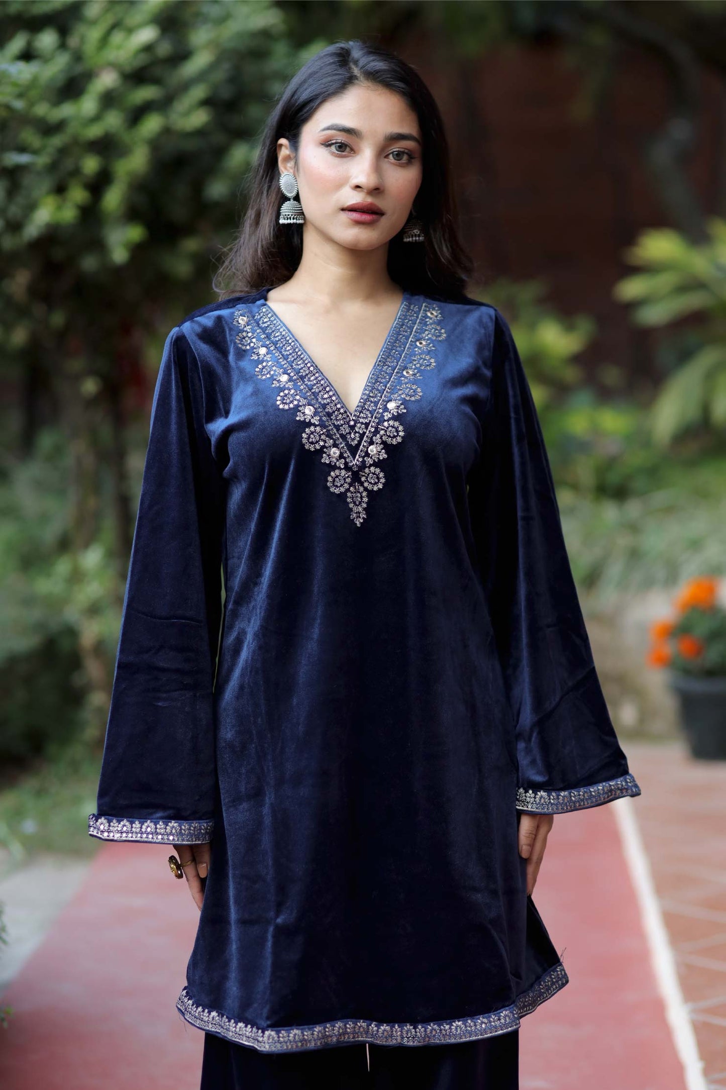 Noorani-Midnight Royale Velvet Kurta Set