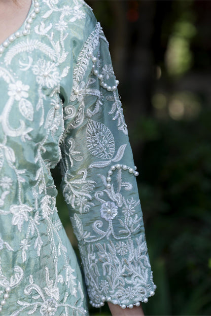 Naira- Aqua Pearl Suit Set