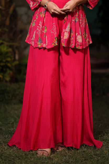 Saisha - Ruby Indo-Western Suit Set