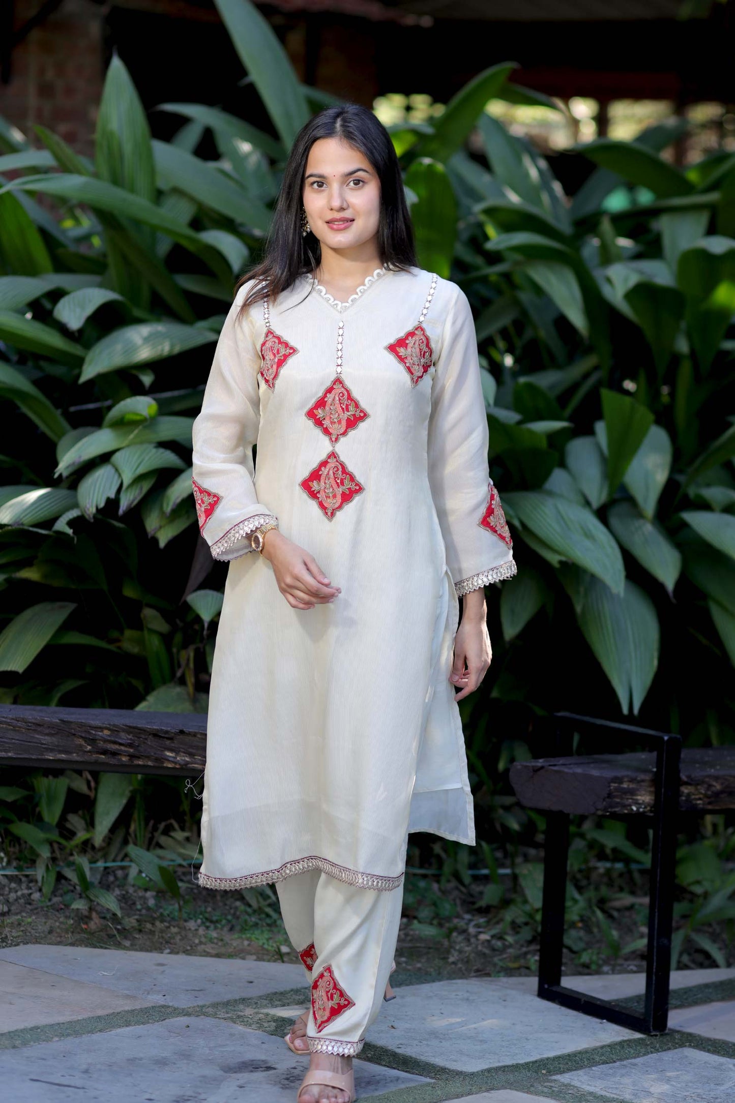 Ruby Silk Fabric Suit