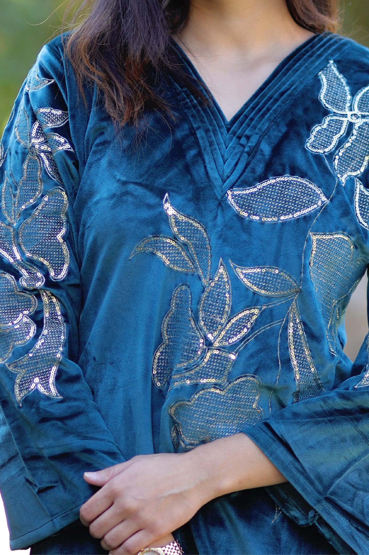 Mahira-Emerald Velvet Co-Ord Set