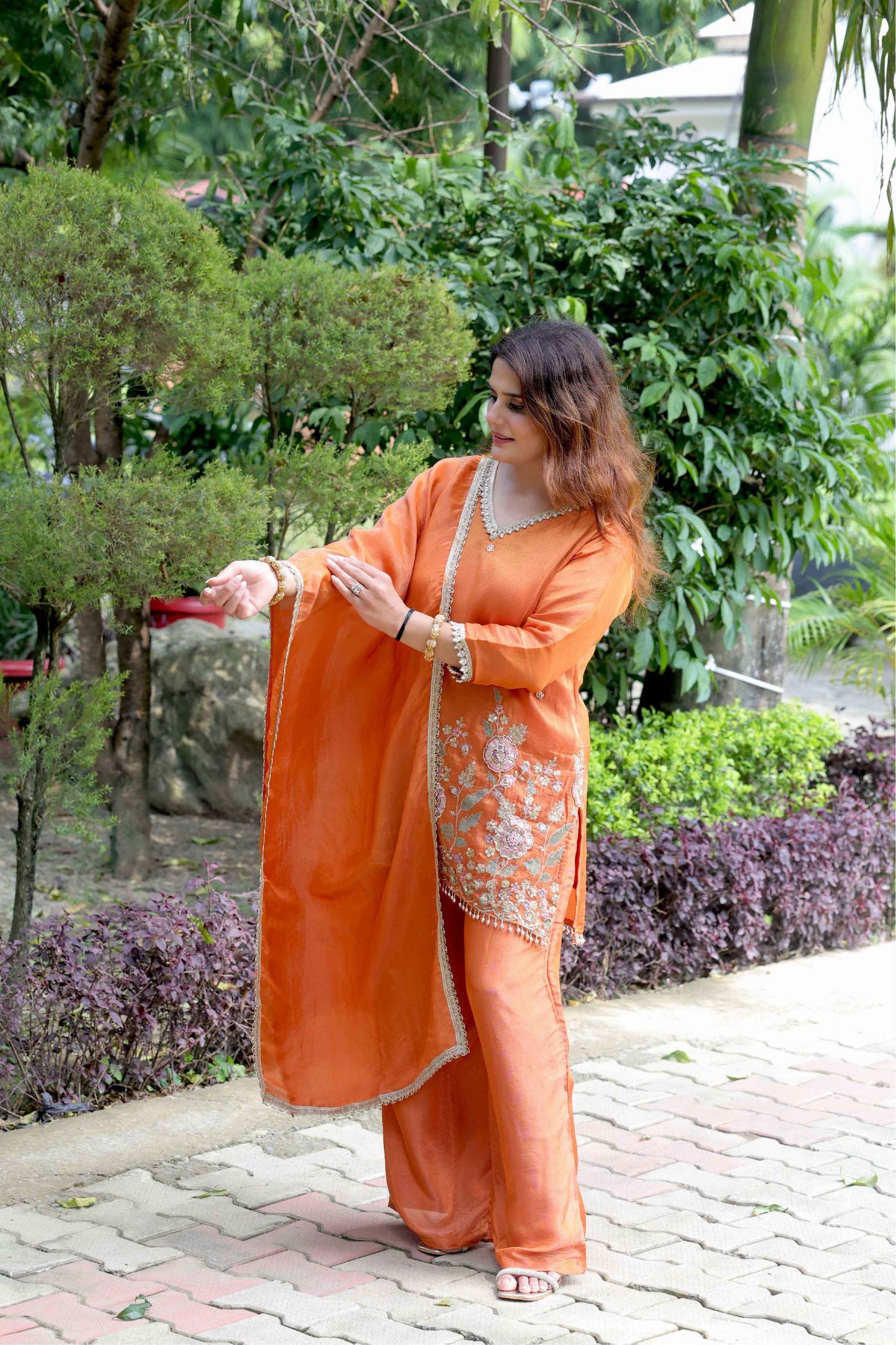 Swarna - Orange/Yellow Suit Set