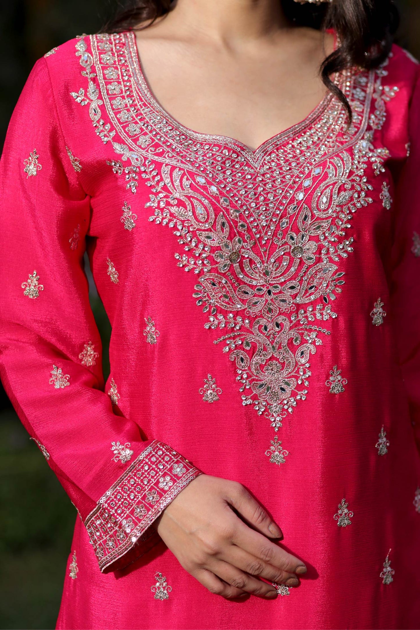 Rangrani - Pink Embroidered Sharara Suit