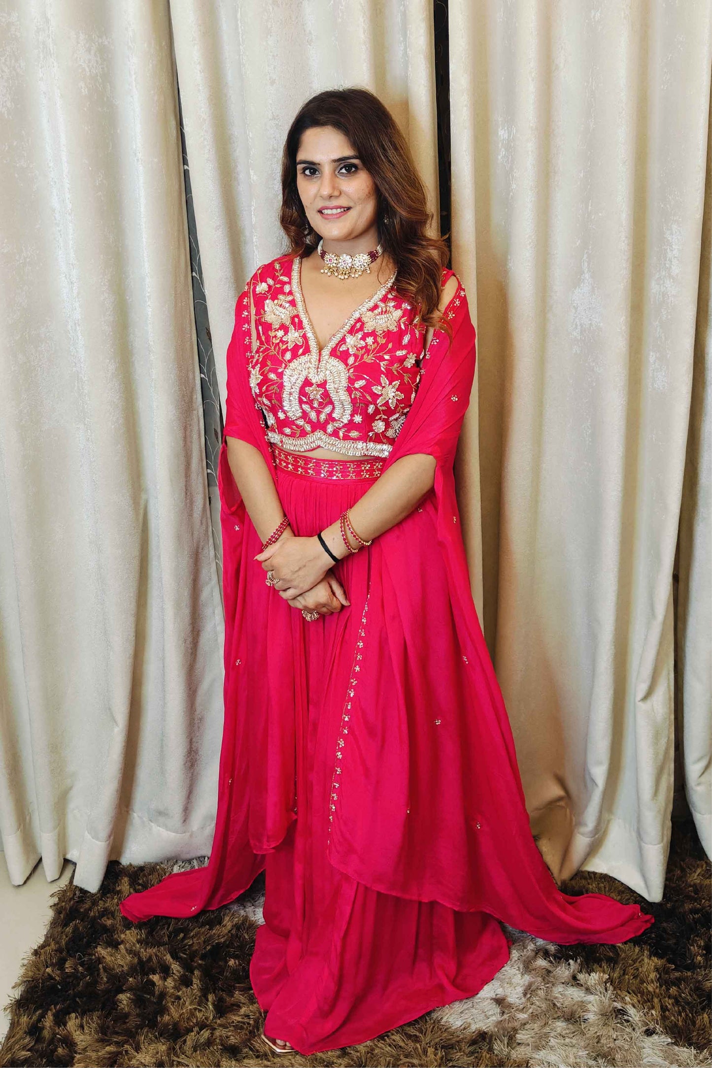 Inaayat - Crimson Bloom 3 Piece Set