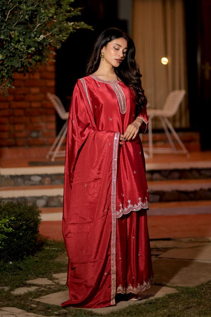 Rajsi - Crimson Majesty 3-Piece Suit