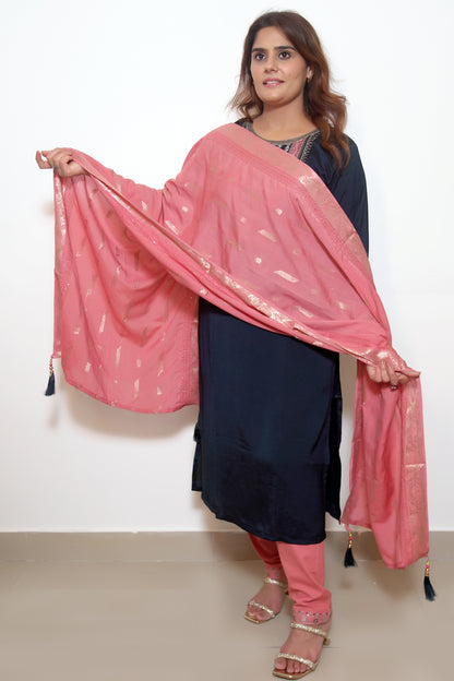 Noor Suit Set – Navy & Hot Pink Set