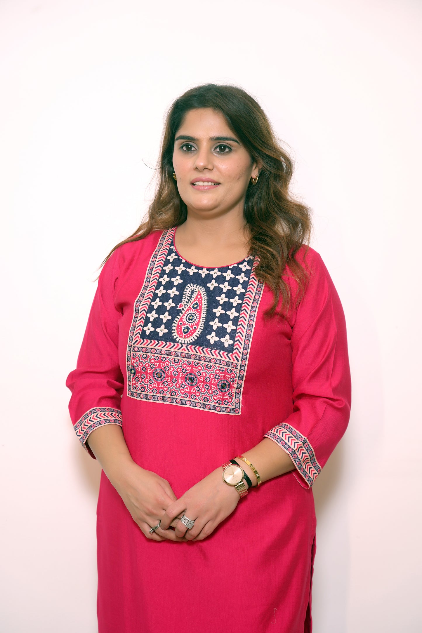 Noor Suit Set – Navy & Hot Pink Set