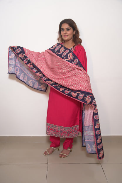 Noor Suit Set – Navy & Hot Pink Set