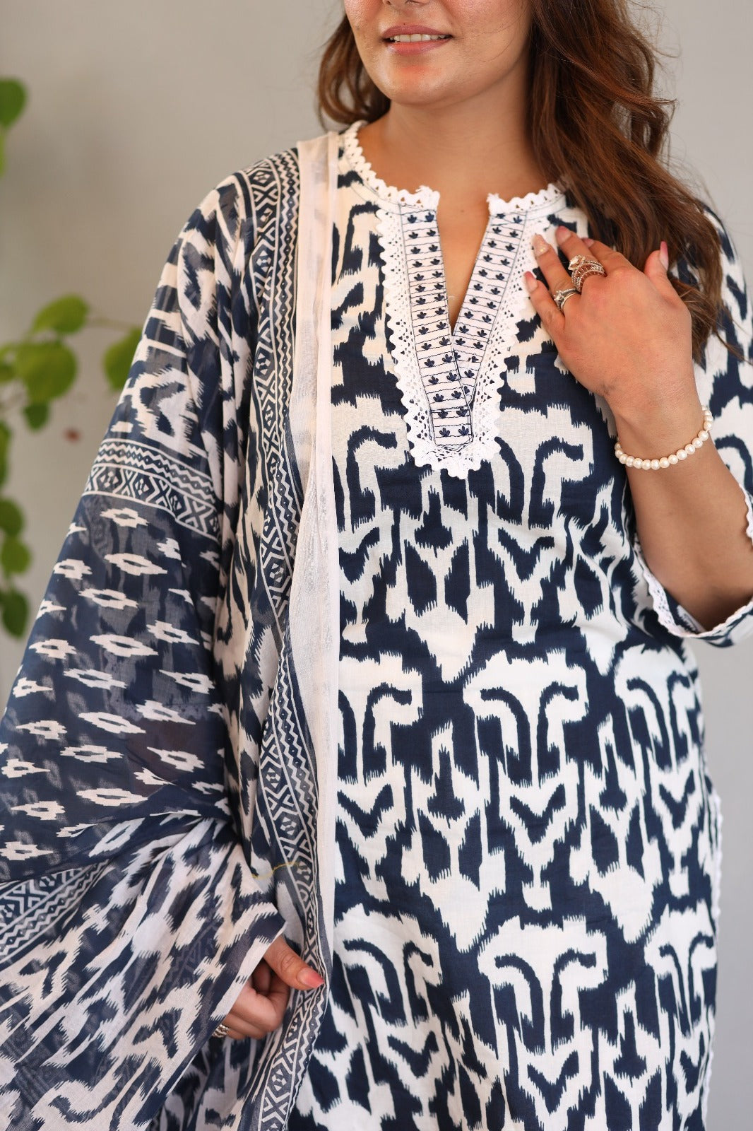 Indira Ikat Elegance Cotton Kurta Set