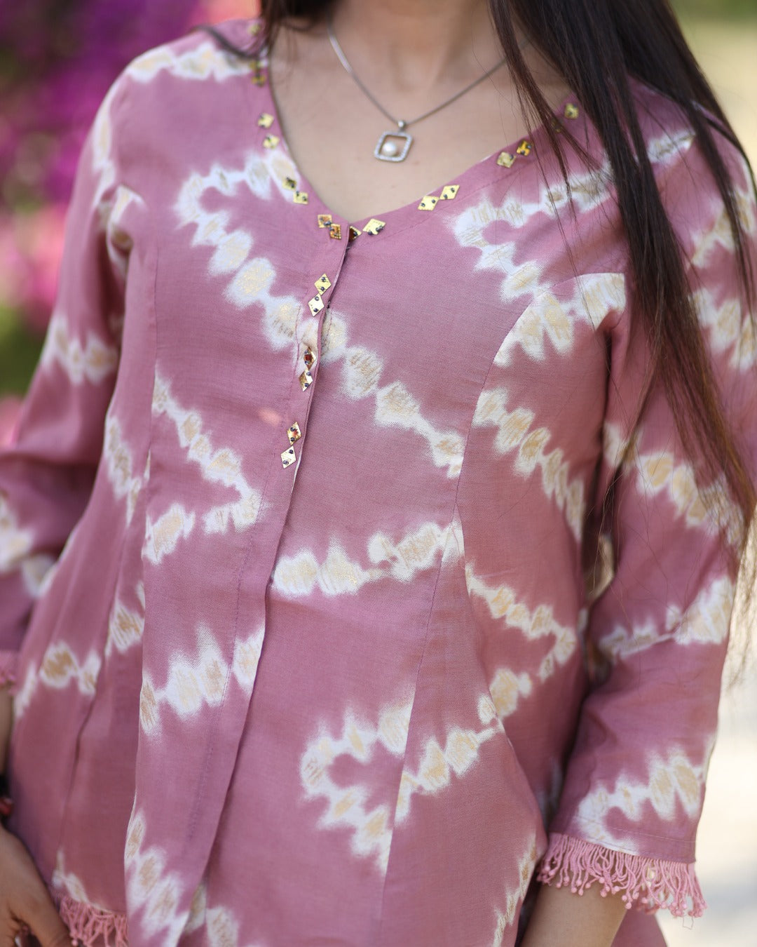 Ziya Tie-Dye Cotton Co-ord Set – Green & Pink